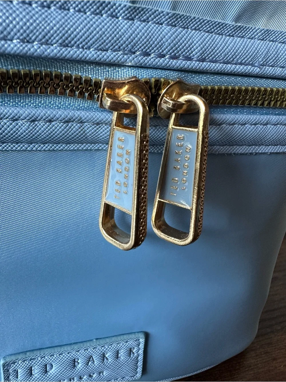 Ted Baker Powder Blue Cosmetic Travel Toiletry Case Floral Interior NWT